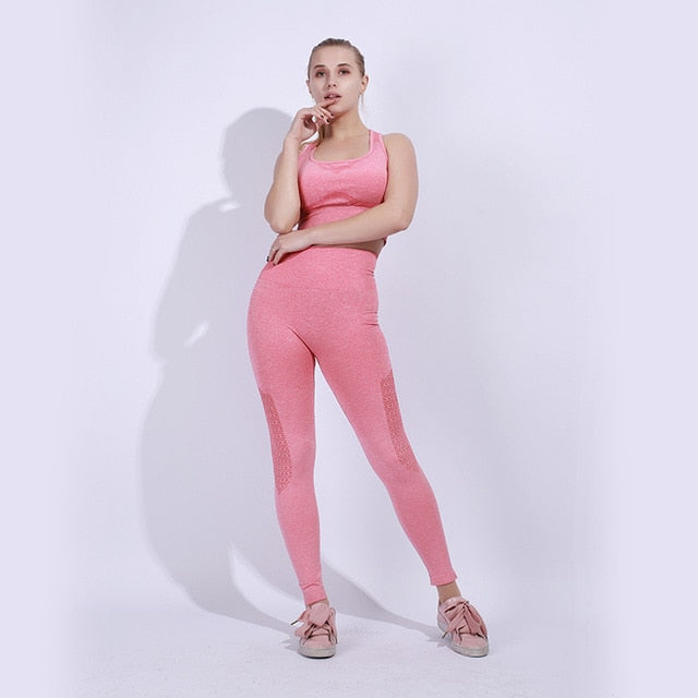 Yoga Set Sports Bra and Leggings Women Gym Set Clothes Seamless Workout Fitness Sportswear Fitness Sports Suit Sportswear